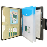 Ring Binder Padfolio with A4 Expanded Document Bag, Business Organizer Portfolio with 2-Ring Binder and Clipboard