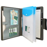 Ring Binder Padfolio with A4 Expanded Document Bag, Business Organizer Portfolio with 2-Ring Binder and Clipboard