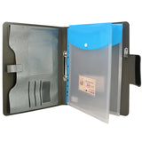 Ring Binder Padfolio with A4 Expanded Document Bag, Business Organizer Portfolio with 2-Ring Binder and Clipboard