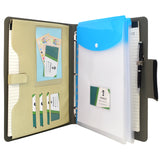 Ring Binder Padfolio with A4 Expanded Document Bag, Business Organizer Portfolio with 3-Ring Binder and Clipboard