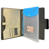 Ring Binder Padfolio with A4 Expanded Document Bag, Business Organizer Portfolio with 3-Ring Binder and Clipboard