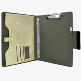 Ring Binder Padfolio with A4 Expanded Document Bag, Business Organizer Portfolio with 4-Ring Binder and Clipboard