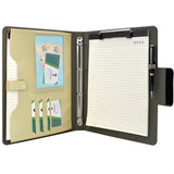Ring Binder Padfolio with A4 Expanded Document Bag, Business Organizer Portfolio with 4-Ring Binder and Clipboard
