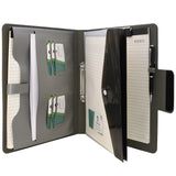 2-Ring Binder Padfolio with Expanded Document Bag, Padfolio Ring Binder Business Organizer Portfolio Case