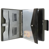 3-Ring Binder Padfolio with Expanded Document Bag, Padfolio Ring Binder Business Organizer Portfolio Case