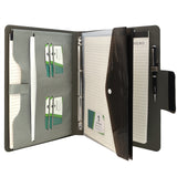 4-Ring Binder Padfolio with Expanded Document Bag, Padfolio Ring Binder Business Organizer Portfolio Case