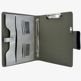 4-Ring Binder Padfolio with Expanded Document Bag, Padfolio Ring Binder Business Organizer Portfolio Case