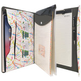 Ring Binder Portfolio, 2-Ring Binder Padfolio with Expanded Document Bag, Padfolio Ring Binder Business Organizer Portfolio Case