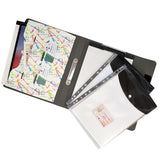 Ring Binder Portfolio, 2-Ring Binder Padfolio with Expanded Document Bag, Padfolio Ring Binder Business Organizer Portfolio Case
