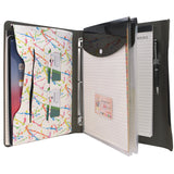 Ring Binder Portfolio, 3-Ring Binder Padfolio with Expanded Document Bag, Padfolio Ring Binder Business Organizer Portfolio Case