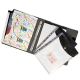 Ring Binder Portfolio, 3-Ring Binder Padfolio with Expanded Document Bag, Padfolio Ring Binder Business Organizer Portfolio Case