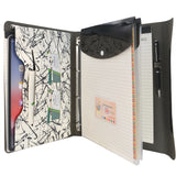 Ring Binder Portfolio, 4-Ring Binder Padfolio with Expanded Document Bag, Padfolio Ring Binder Business Organizer Portfolio Case
