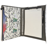 Ring Binder Portfolio, 4-Ring Binder Padfolio with Expanded Document Bag, Padfolio Ring Binder Business Organizer Portfolio Case