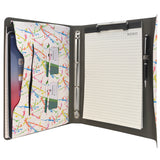 Ring Binder Portfolio, 4-Ring Binder Padfolio with Expanded Document Bag, Padfolio Ring Binder Business Organizer Portfolio Case