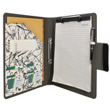 Padfolio Ring Binder with Color File Folders, 2-Ring Binder Portfolio  A4 Binder Padfolio Organizer Document Case