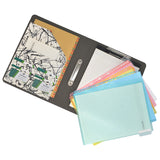 Padfolio Ring Binder with Color File Folders, 2-Ring Binder Portfolio  A4 Binder Padfolio Organizer Document Case