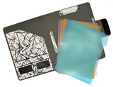 Padfolio Ring Binder with Color File Folders, 2-Ring Binder Portfolio  A4 Binder Padfolio Organizer Document Case