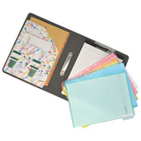 Padfolio Ring Binder with Color File Folders, 2-Ring Binder Portfolio  A4 Binder Padfolio Organizer Document Case