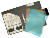 Padfolio Ring Binder with Color File Folders, 2-Ring Binder Portfolio  A4 Binder Padfolio Organizer Document Case