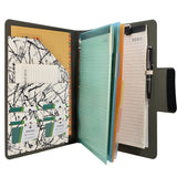 Padfolio Ring Binder with Color File Folders, 3-Ring Binder Portfolio  A4 Binder Padfolio Organizer Document Case