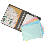 Padfolio Ring Binder with Color File Folders, 3-Ring Binder Portfolio  A4 Binder Padfolio Organizer Document Case