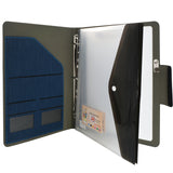 3-Ring Binder Padfolio with Whiteboard Clipboard and Expanded Document Bag, Padfolio Ring Binder Business Organizer Portfolio Case