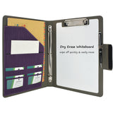 3-Ring Binder Padfolio with Whiteboard Clipboard and Expanded Document Bag, Padfolio Ring Binder Business Organizer Portfolio Case