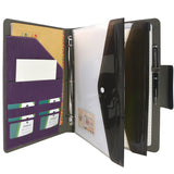 3-Ring Binder Padfolio with Whiteboard Clipboard and Expanded Document Bag, Padfolio Ring Binder Business Organizer Portfolio Case