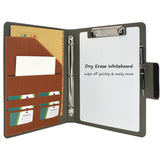 3-Ring Binder Padfolio with Whiteboard Clipboard and Expanded Document Bag, Padfolio Ring Binder Business Organizer Portfolio Case
