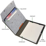Padfolio Case with Clipboard Dry Erase Surface and Document Pocket, Business Portfolio File Folder Organizer Portfolio Case