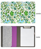 Flower Painting PU Leather Portfolio Case with Dry Erase Surface, Business Portfolio File Folder Organizer Portfolio Case