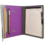 Flower Painting PU Leather Portfolio Case with Dry Erase Surface, Business Portfolio File Folder Organizer Portfolio Case