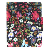 Padfolio Ring Binder with Expanded Document Bag, Flower Texture PU Leather Organizer Portfolio with 2-Ring Binder and Clipboard