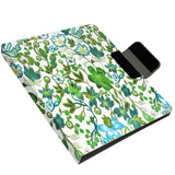 Padfolio Ring Binder with Expanded Document Bag, Flower Texture PU Leather Organizer Portfolio with 3-Ring Binder and Clipboard