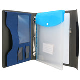 3-Ring Binder Portfolio with Whiteboard Clipboard and Expanded Document Bag, Padfolio Ring Binder Business Organizer Portfolio Case