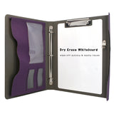 3-Ring Binder Portfolio with Whiteboard Clipboard and Expanded Document Bag, Padfolio Ring Binder Business Organizer Portfolio Case