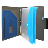 Portfolio Ring Binder with Expanded Document Bag, Business Organizer Padfolio with 3-Ring Binder and Clipboard