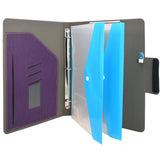 Portfolio Ring Binder with Expanded Document Bag, Business Organizer Padfolio with 3-Ring Binder and Clipboard