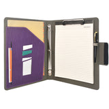 Portfolio Ring Binder with Expanded Document Bag, Business Organizer Padfolio with 3-Ring Binder and Clipboard