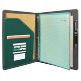 3 Ring Binder Portfolio Clipboard Case with Color File Folders, PU Leather Padfolio Ring Binder with Clipboard