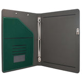 3 Ring Binder Portfolio Clipboard Case with Color File Folders, PU Leather Padfolio Ring Binder with Clipboard
