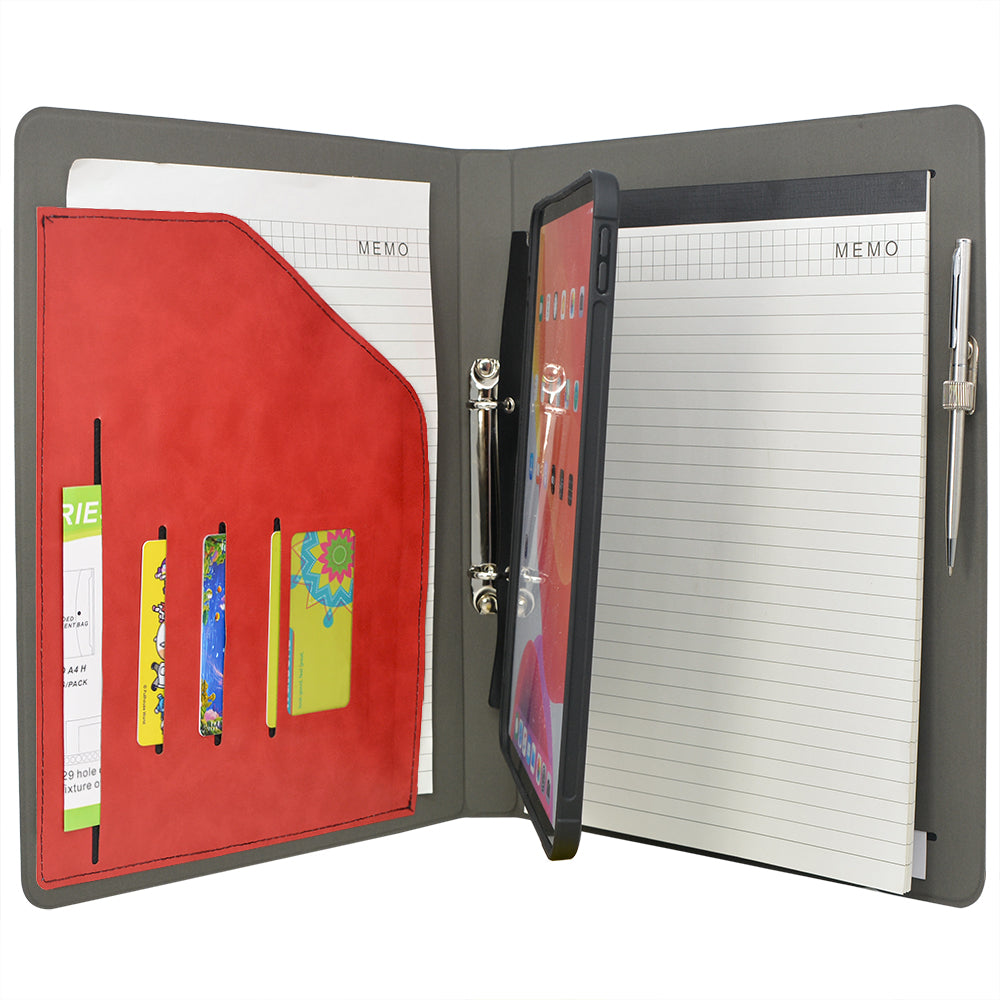 iPad Organizer Padfolio with 2 Ring Binder Binder Portfolio with Remo