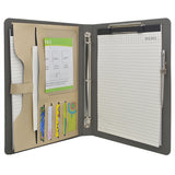 3 Ring Binder Padfolio File Folder, Business Organizer Portfolio with 3-Ring Binder, Clipboard