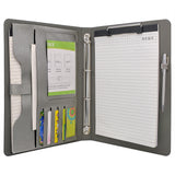 4 Ring Binder Padfolio File Folder, Business Organizer Portfolio with 4-Ring Binder, Clipboard