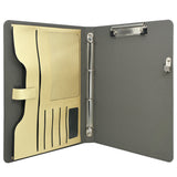 4 Ring Binder Padfolio File Folder, Business Organizer Portfolio with 4-Ring Binder, Clipboard