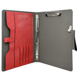 4 Ring Binder Padfolio File Folder, Business and Interview Portfolio with 4-Ring Binder, Clipboard