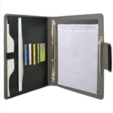 Padfolio Ring Binder File Folder, Business and Interview Portfolio with 4-Ring Binder