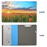 Painting PU Leather Padfolio Organizer Portfolio, Business Portfolio File Folder with Clipboard and Document Pocket