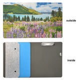 Painting PU Leather Padfolio Organizer Portfolio, Business Portfolio File Folder with Clipboard and Document Pocket