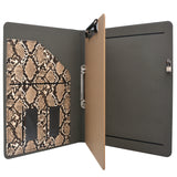Padfolio Ring Binder File Folder with Removable Clipboard, Snake Texture PU Leather Portfolio Organizer Case with 2-Ring Binder